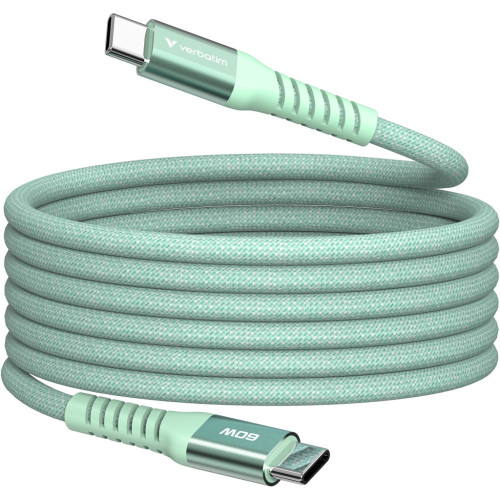 Дата кабель USB-C to USB-C 1.2m Magnetic 60W green Verbatim (31864) – Verbatim
