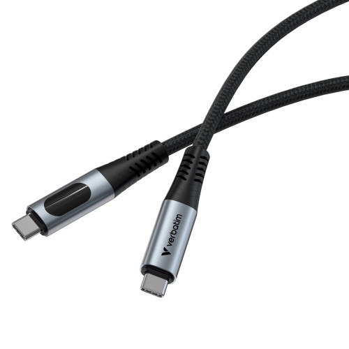 Дата кабель USB-C to USB-C 1.2m with display 100W black Verbatim (31848) – Verbatim (вид 1)