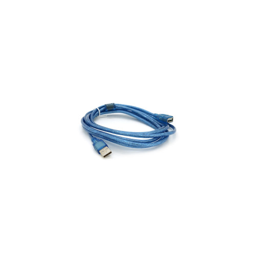 Дата кабель USB 2.0 AM/AF 3.0m ferrite transparent blue Voltronic (YT-AM/AF-3.0TBL) – Voltronic (вид 1)