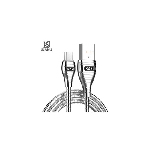 Дата кабель USB 2.0 AM to Micro 5P 1.0m 2.8A silver iKAKU (YT-iK/AL-MS) – iKAKU