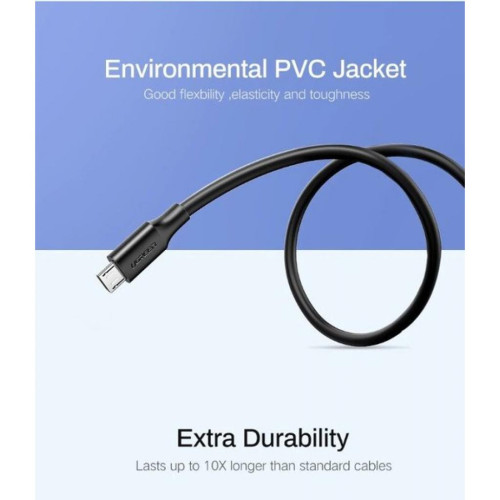 Дата кабель USB 2.0 AM to Micro 5P 1.0m US289 Black Ugreen (60136) – UGREEN (вид 2)