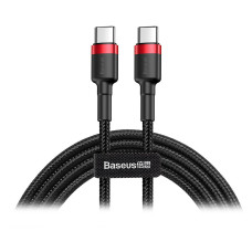 Дата кабель USB-C to USB-C 2.0m USB 3.1 3A red-black Baseus (CATKLF-H91)