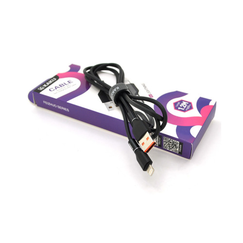 Дата кабель USB 2.0 AM to Lightning 1.2m KSC-452 FEIZHUO Black 3.2А iKAKU (KSC-452-L) – iKAKU