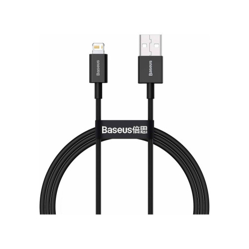 Дата кабель USB 2.0 AM to Lightning 1.0m 2.4A Superior Series Black Baseus (CALYS-A01) – Baseus