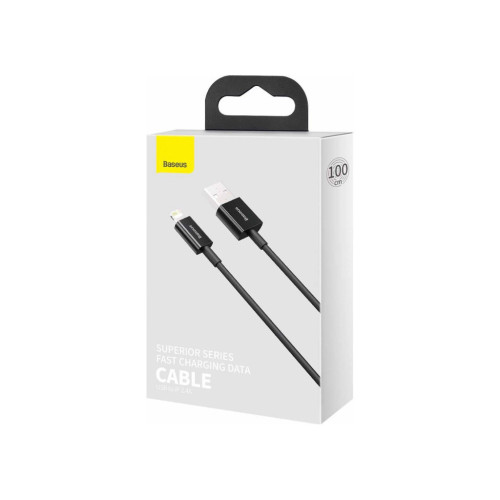 Дата кабель USB 2.0 AM to Lightning 1.0m 2.4A Superior Series Black Baseus (CALYS-A01) – Baseus (вид 2)