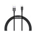 Дата кабель USB 2.0 AM to USB-C 2.0m 3A Black Baseus (CATYS-A01) – Baseus