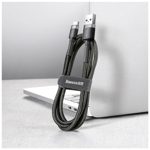 Дата кабель USB 2.0 AM to USB-C 3.0m 2A Gray-Black Baseus (CATKLF-UG1) – Baseus (вид 1)