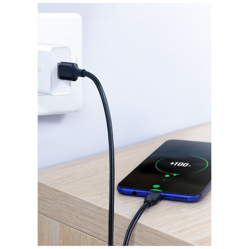 Дата кабель USB 2.0 AM to USB-C 0.5m 3.0A (18W) Nickel Plating US287 Black Ugreen (60115) – UGREEN (вид 2)