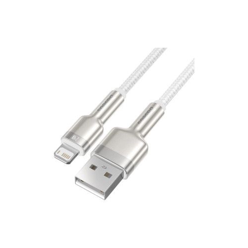 Дата кабель USB 2.0 AM to Lightning 2.0m Cafule Series Metal 2.4A White Baseus (CALJK-B02) – Baseus (вид 1)