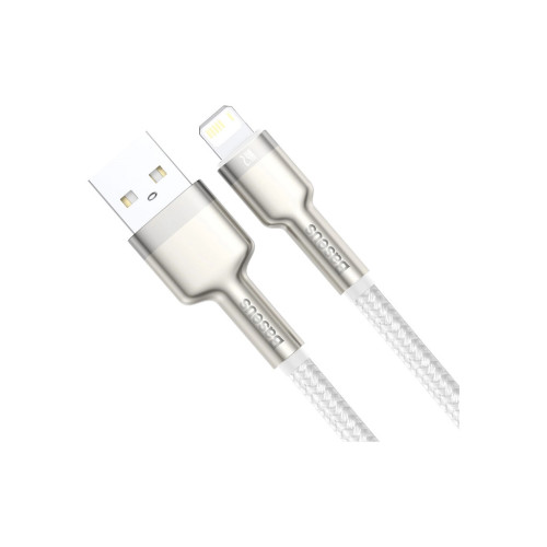Дата кабель USB 2.0 AM to Lightning 2.0m Cafule Series Metal 2.4A White Baseus (CALJK-B02) – Baseus (вид 2)