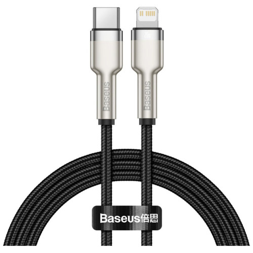 Дата кабель USB-C to Lightning 1.0m Cafule Metal PD 20W black Baseus (CATLJK-A01) – Baseus