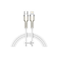 Дата кабель USB-C to Lightning 1.0m Cafule Metal PD 20W white Baseus (CATLJK-A02)