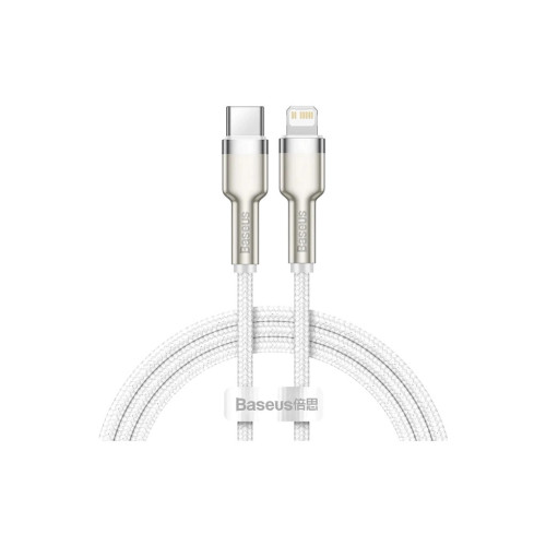 Дата кабель USB-C to Lightning 1.0m Cafule Metal PD 20W white Baseus (CATLJK-A02) – Baseus