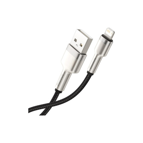 Дата кабель USB 2.0 AM to Lightning 1.0m Cafule Metal 2.4A black Baseus (CALJK-A01) – Baseus (вид 2)