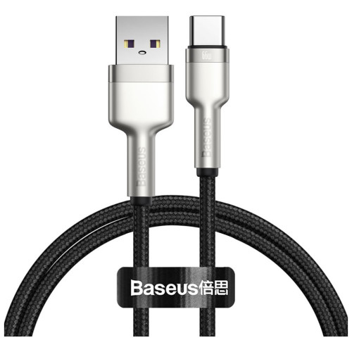 Дата кабель USB 2.0 AM to USB-C 1.0m Cafule Metal 66W black Baseus (CAKF000101) – Baseus