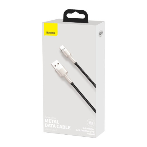 Дата кабель USB 2.0 AM to USB-C 1.0m Cafule Metal 66W black Baseus (CAKF000101) – Baseus (вид 2)