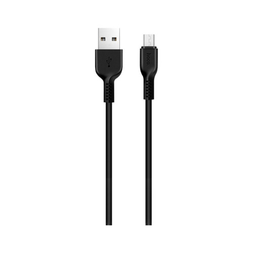 Дата кабель USB 2.0 AM to Micro 5P 2.0m 2A PVC X20 black HOCO (6957531068884) – HOCO