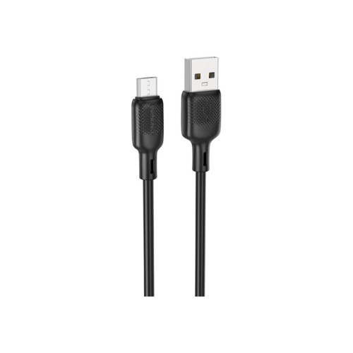 Дата кабель USB 2.0 AM to Micro 5P 2.0m Lenny silicone BX113 black BOROFONE (6941991115493) – BOROFONE (вид 1)