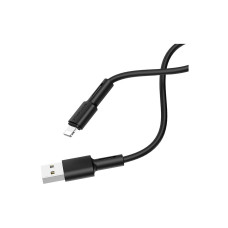 Дата кабель USB 2.0 AM to Lightning 1.0m 2.4A silicone black BOROFONE (6931474710352)