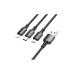 Дата кабель USB 2.0 AM to Lightning + Micro 5P + USB-C 1.0m black BOROFONE (6974443384666) – BOROFONE