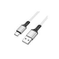 Дата кабель USB 2.0 AM to USB-C 1.0m silicone white BOROFONE (6974443386424)