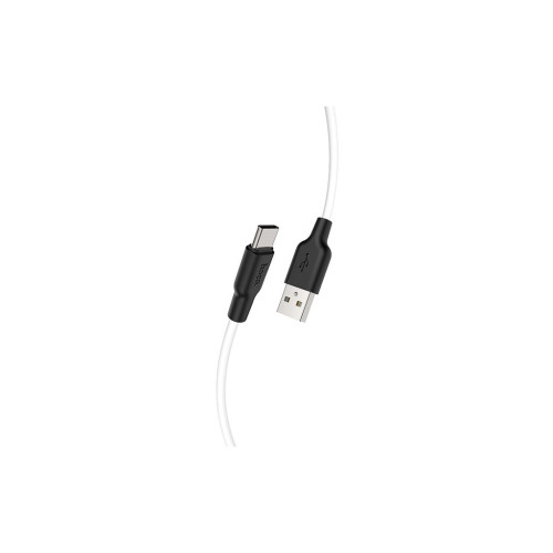 Дата кабель USB 2.0 AM to USB-C 1.0m 3A silicone black+white HOCO (6931474711915) – HOCO