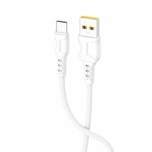 Дата кабель USB 2.0 AM to USB-C 1.0m 2.4A silicone white Denmen (DM-D06T-WH) – Denmen