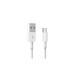 Дата кабель USB 2.0 AM to Micro 5P 1.0m 2.4A white Denmen (D22V-WH) – Denmen