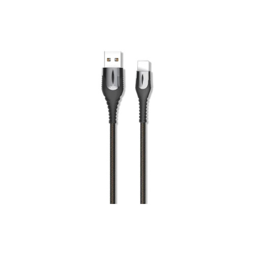 Дата кабель USB 2.0 AM to Lightning 1.0m 2A zinc alloy black XO (NB138-L-1-BK) – XO