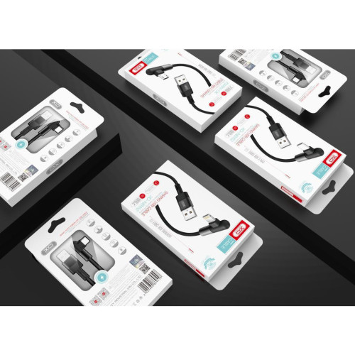 Дата кабель USB 2.0 AM to Lightning 1.0m 2.4A 90° corner white XO (NB152-L-1-WH) – XO (вид 2)