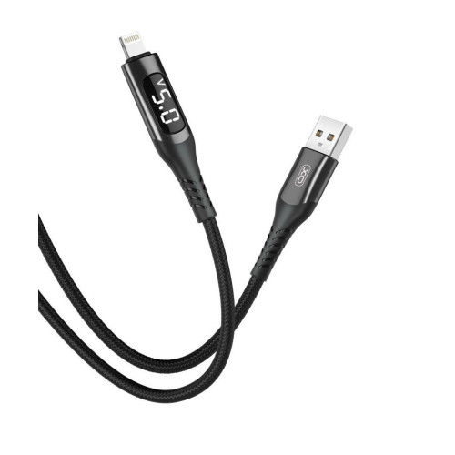 Дата кабель USB 2.0 AM to Lightning 1.0m 2.4A LED black XO (NB162-L-1-BK) – XO