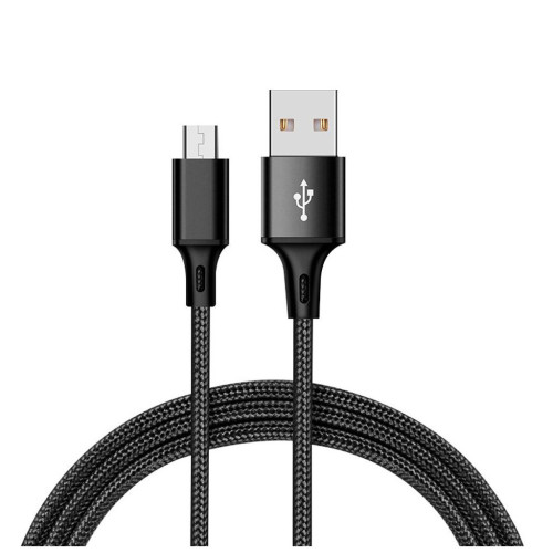 Дата кабель USB 2.0 AM to Micro 5P 2.0m 1.5A braided black XO (NB143-M2-BK) – XO