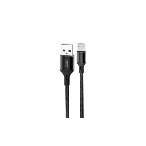 Дата кабель USB 2.0 AM to Micro 5P 1.0m 2.4A braided black XO (NB143-M1-BK) – XO