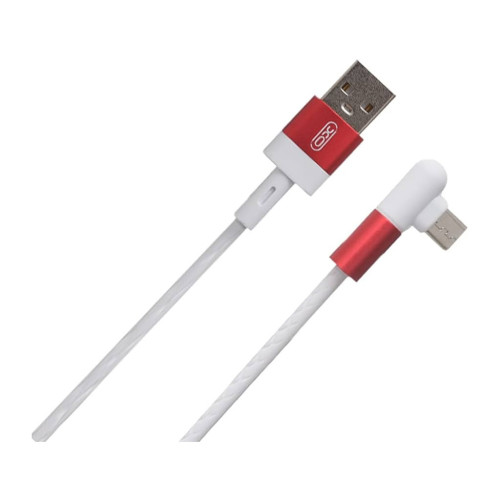 Дата кабель USB 2.0 AM to Micro 5P 1.0m 2.4A 90° corner white XO (NB152-M-1-WH) – XO