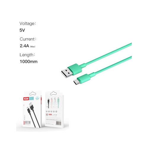 Дата кабель USB 2.0 AM to Micro 5P 1.0m 2.4A green XO (NB156-M-GR) – XO (вид 1)