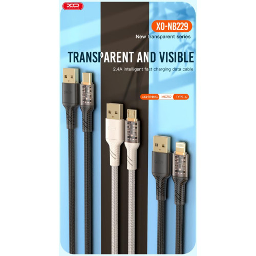 Дата кабель USB 2.0 AM to Micro 5P 1.0m 2.4A black XO (NB229-M-1-BK) – XO (вид 1)