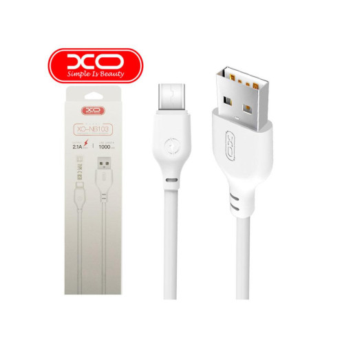 Дата кабель USB 2.0 AM to Micro 5P 1.0m 2.1A white XO (XO-NB-103-MC-1-WH) – XO (вид 1)