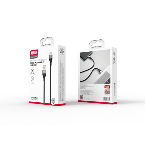 Дата кабель USB 2.0 AM to USB-C 1.0m 2.1A double-side grey XO (NB188-TC-1-GR) – XO (вид 2)