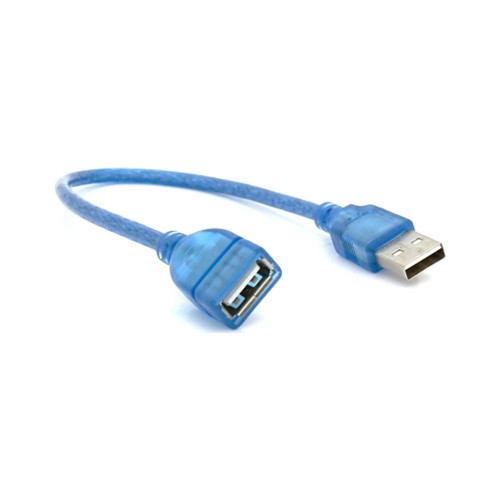 Дата кабель USB 2.0 AM/AF 0.3m blue transparent Voltronic (YT-AM/AF-0,3TBL) – Voltronic