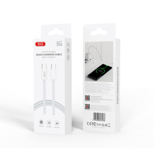 Дата кабель USB-C to USB-C 1.0m 60W white XO (NBQ260A_С_White) – XO (вид 2)
