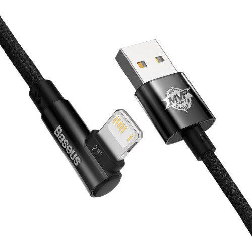 Дата кабель USB 2.0 AM to Lightning 1.0m 2.4A 90° corner black Baseus (CAVP000001) – Baseus (вид 2)