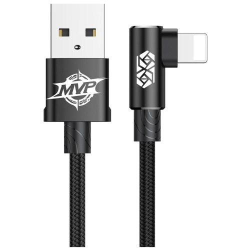 Дата кабель USB 2.0 AM to Lightning 2.0m 1.5A 90° corner black Baseus (CALMVP-A01) – Baseus