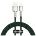 Дата кабель USB 2.0 AM to Lightning 2.0m 2.4A metal green Baseus (CALJK-B06) – Baseus