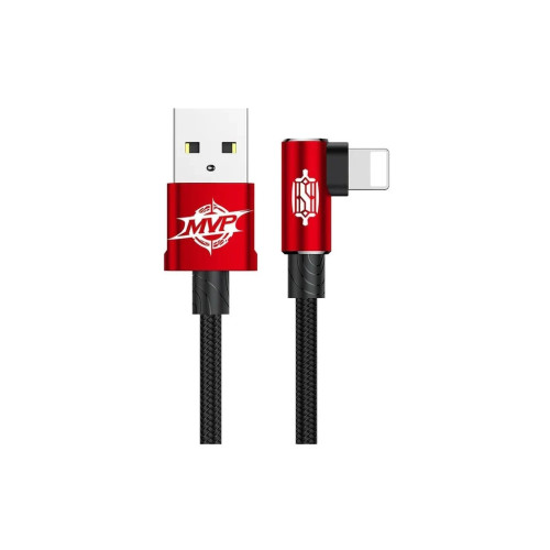 Дата кабель USB 2.0 AM to Lightning 2.0m 1.5A 90° corner red Baseus (CALMVP-A09) – Baseus