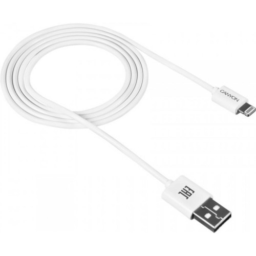 Дата кабель USB 2.0 AM to Lightning 1.0m White Canyon (CNE-CFI1W) – CANYON
