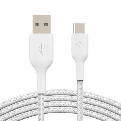 Дата кабель USB 2.0 AM to Type-C 2.0m BRAIDED white Belkin (CAB002BT2MWH) – Belkin