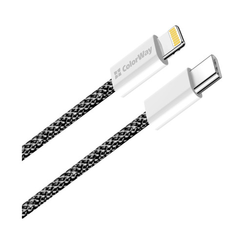 Дата кабель USB-C to Lightning 1.0m 27W black ColorWay (CW-CBPDCL061-BK) – ColorWay (вид 1)