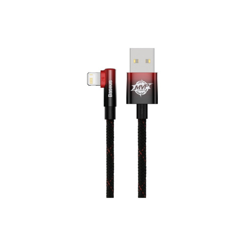 Дата кабель USB 2.0 AM to Lightning 1.0m 2.4A 90° corner black/red Baseus (CAVP000020) – Baseus