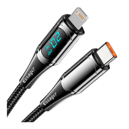 Дата кабель USB-C to Lightning 1.0m 20W Digital Display black Essager (EXCTL-YD01) – Essager (вид 2)