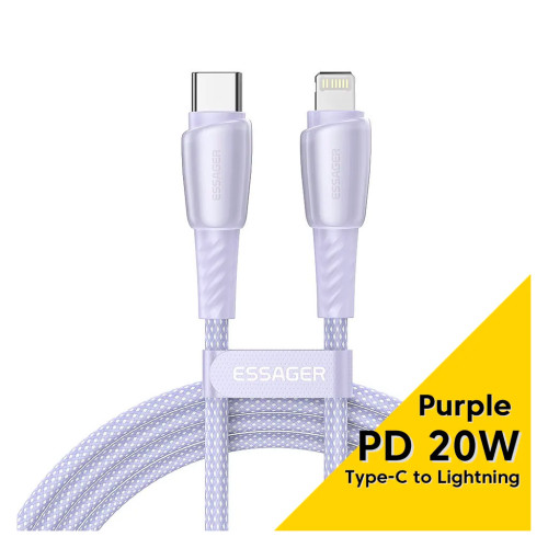 Дата кабель USB-C to Lightning 1.0m 3A purple Essager (EXCTL-CH05) – Essager